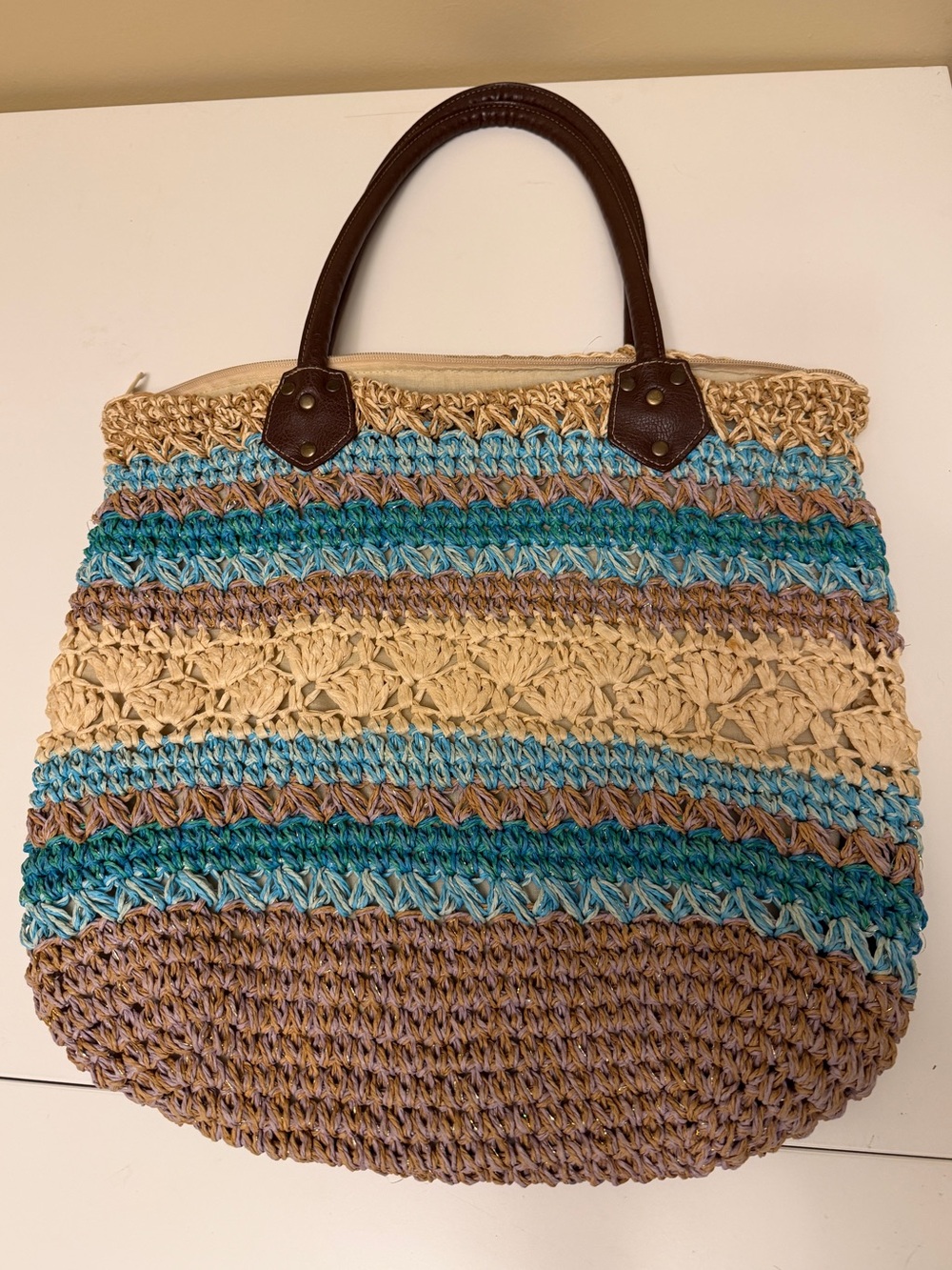 Capelli Straw Multi - Color Tote
